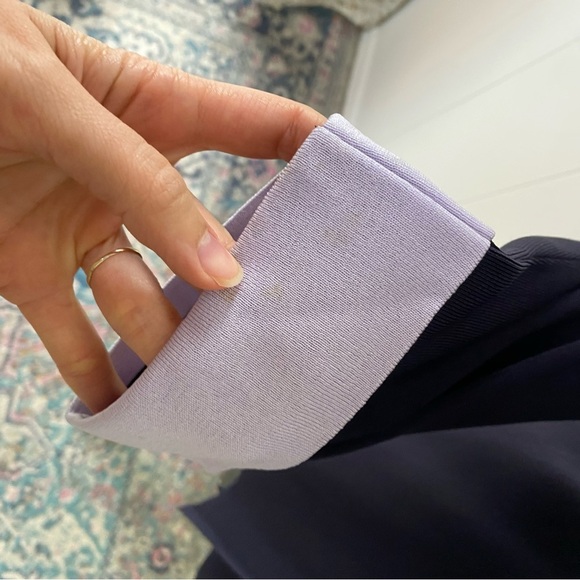 Exclusively Misook Open Cardigan Blazer Women's Navy Blue Light Purple Size S* - Picture 4 of 13